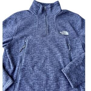 The North Face 1/4 zip gray marled sweater Jacket, men's size L